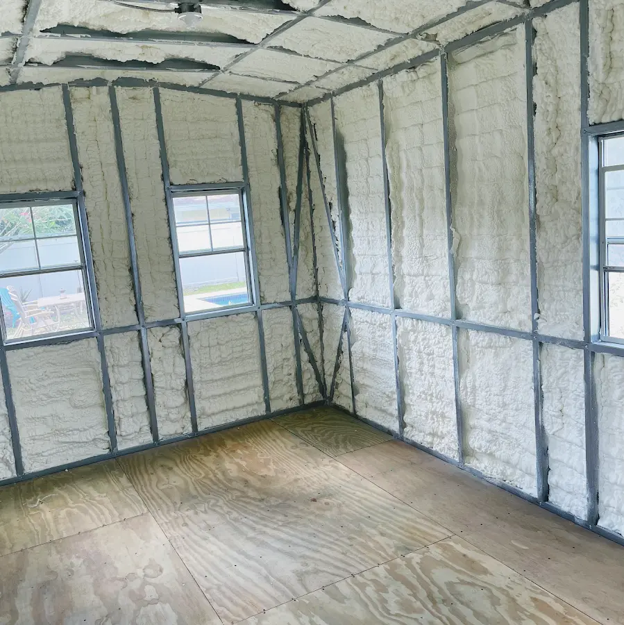 Closed-cell spray foam insulation applied to wall cavities in a residential project in Rohnert Park